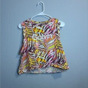 Calvin Klein Pastel Abstract Sleeveless Top